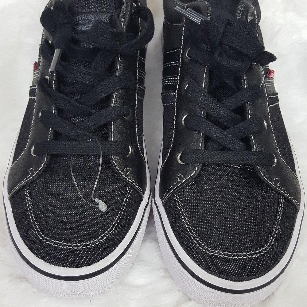 Levi's Black Denim Mesh Shoes for Kids